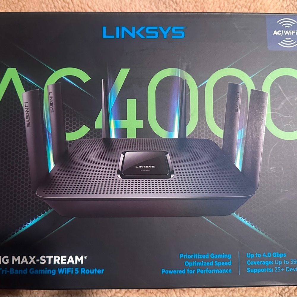 Linksys AC4000 Tri-Band Gaming WiFi 5 Router - Black